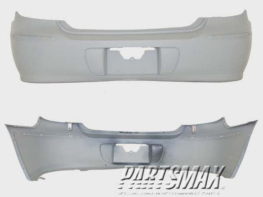 1100 | 2005-2009 BUICK LACROSSE Rear bumper cover CX|CXL|CXS; w/Chrome Pkg; w/o Object Sensor; prime | GM1100708|19120176