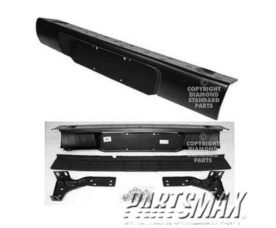 1103 | 1998-2004 CHEVROLET S10 Rear bumper assembly includes pads/brackets/hardware/lic. lamp; Stepside; black | GM1101101|GM1100101