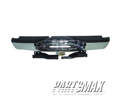 1103 | 1998-2004 CHEVROLET S10 Rear bumper assembly includes pads/brackets/hardware/lic. lamp; Fleetside; bright w/black pads | GM1101102|GM1100102