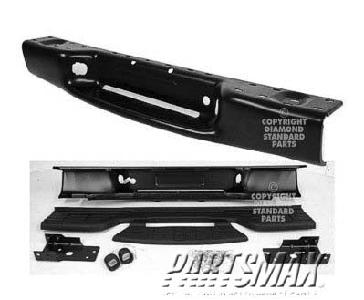 1103 | 1998-2004 GMC JIMMY Rear bumper assembly includes pads/brackets/hardware/lic. lamp; Jimmy; black w/black pads | GM1101107|GM1100107