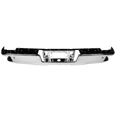 1102 | 2015-2019 CHEVROLET SILVERADO 3500 HD Rear bumper face bar w/Corner Step; w/Parking Aid Sensors; Chrome | GM1102557|23108141