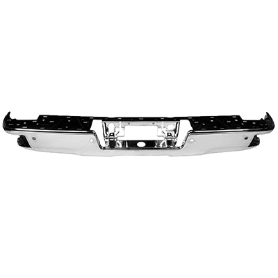 1102 | 2019-2019 GMC SIERRA 1500 LIMITED Rear bumper face bar w/Corner Step; w/Parking Aid Sensors; Chrome | GM1102557|23108141
