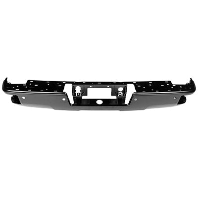 1102 | 2014-2019 GMC SIERRA 1500 Rear bumper face bar w/Corner Step; w/Parking Aid Sensors; prime | GM1102563|23112252