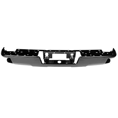 1102 | 2014-2018 CHEVROLET SILVERADO 1500 Rear bumper face bar w/Corner Step; w/o Parking Aid Sensors; Black/PTM | GM1102565|23108140