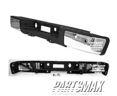 1103 | 2009-2013 GMC SIERRA 1500 Rear bumper assembly HYBRID; w/Rear Object Sensors; w/o Sensor Components; Chrome | GM1103148|20899360-PFM