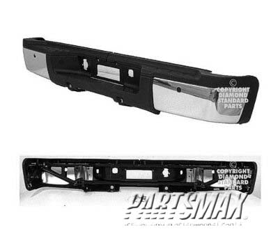 1103 | 2007-2010 GMC SIERRA 2500 HD Rear bumper assembly Single Rear Wheels; w/Rear Object Sensor; w/o Sensor Components; Chrome | GM1103151|19259333-PFM