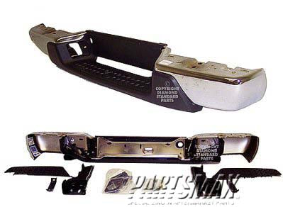 1103 | 2008-2012 CHEVROLET COLORADO Rear bumper assembly Chrome; full assembly w/license lamp assy & harness; see notes | GM1103156|20815916-PFM
