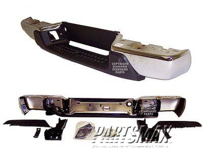 1103 | 2008-2012 GMC CANYON Rear bumper assembly Chrome; full assembly w/license lamp assy & harness; see notes | GM1103156|25854853-PFM