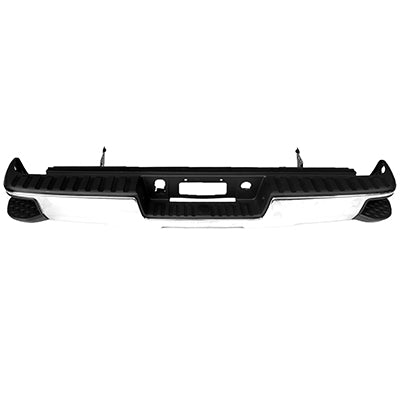 1103 | 2014-2015 CHEVROLET SILVERADO 1500 Rear bumper assembly w/o Parking Aid Sensors; Assy; Chrome | GM1103176|23154012