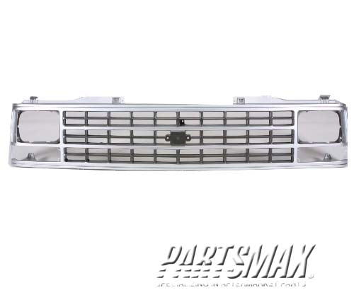 1200 | 1988-1993 CHEVROLET C2500 Grille assy C/K; w/single sealed beam headlamps; grey/argent | GM1200141|15590611