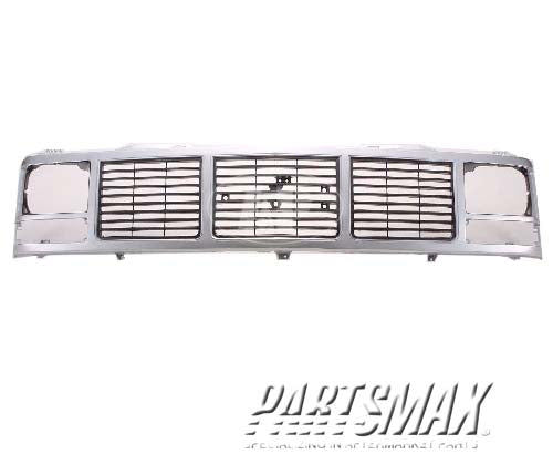 1200 | 1992-1993 GMC YUKON Grille assy w/sealed beam headlamps; argent & gray | GM1200325|15590613