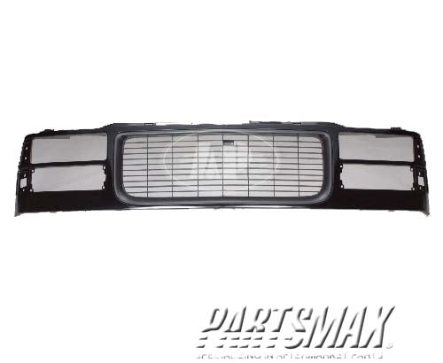 1200 | 1999-2002 GMC SIERRA 2500 Grille assy w/composite headlamps; w/o bright opening; gloss black | GM1200357|12375422