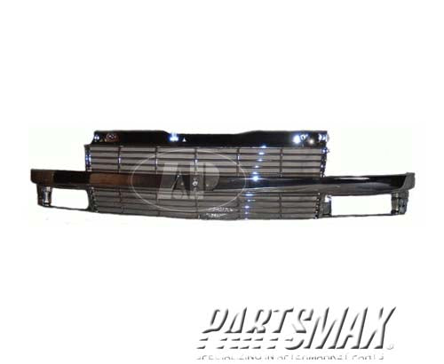 860 | 1995-2005 CHEVROLET ASTRO Grille assy w/composite headlamps; argent & silver & bright | GM1200371|19130758