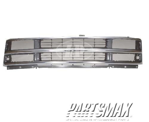 1200 | 1996-2002 CHEVROLET EXPRESS 1500 Grille assy late design; bright & silver & gray; w/composite headlamps | GM1200382|15037242