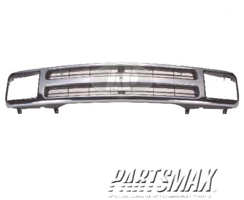 1200 | 1995-1997 CHEVROLET BLAZER Grille assy w/composite headlamps; bright & argent; w/o emblem | GM1200383|15672329