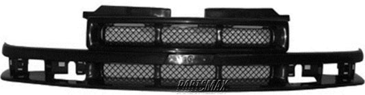 1200 | 2000-2004 CHEVROLET S10 Grille assy Xtreme; black - paint to match | GM1200413|12471853