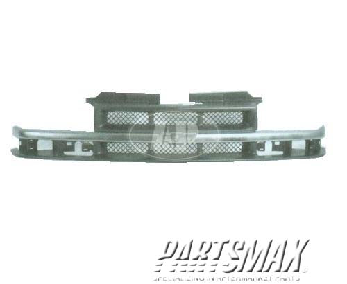 1200 | 2000-2005 CHEVROLET BLAZER Grille assy w/o Xtreme package; matte dark argent - paint to match | GM1200418|19180339