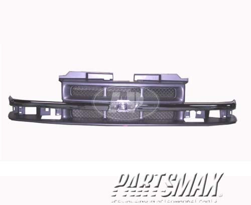 1200 | 2000-2004 CHEVROLET S10 Grille assy except Xtreme; gray | GM1200419|15048519