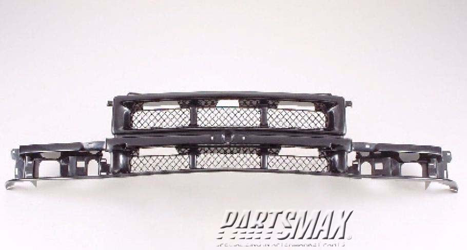 1200 | 1998-2004 CHEVROLET BLAZER Grille assy matte-black; w/mesh back; ZR2/LS; w/o Sport; molding not included | GM1200507|GM1200507