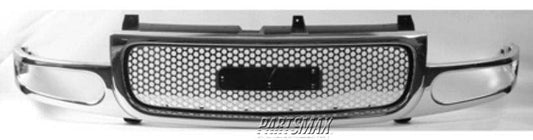 1200 | 2001-2005 GMC YUKON Grille assy Denali; bright & silver | GM1200510|15764319