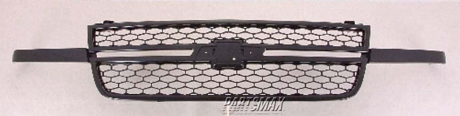 1200 | 2003-2006 CHEVROLET SILVERADO 1500 Grille assy SS; w/o Dale Earnhardt Pkg; Silver/Black | GM1200586|15276048