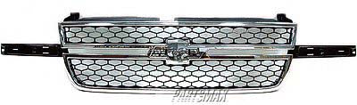 1200 | 2003-2006 CHEVROLET SILVERADO 1500 Grille assy SS; Mat-Blk w/Chr Frame w/Dale Earnhardt Pkg | GM1200589|19122337