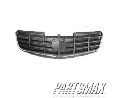 1200 | 2006-2011 CADILLAC DTS Grille assy w/o Adaptive Cruise Control; w/Mldg Mat-Blk  (Factory Installed) | GM1200595|15213400