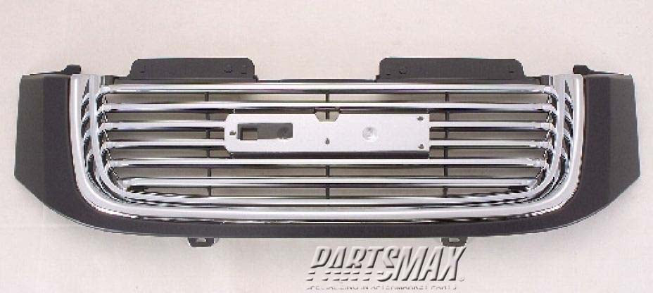 1200 | 2006-2007 GMC ENVOY Grille assy w/o Headlamp Washer; Chrome w/Black Frame; (P) | GM1200604|19121042