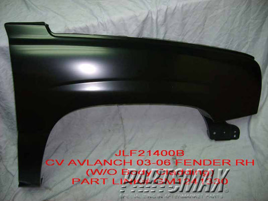 1241 | 2003-2006 CHEVROLET AVALANCHE 1500 RT Front fender assy w/o body cladding | GM1241330|88980312