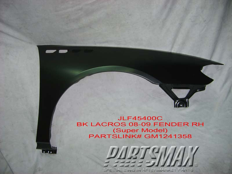 60 | 2008-2009 BUICK LACROSSE RT Front fender assy SUPER | GM1241358|89025519