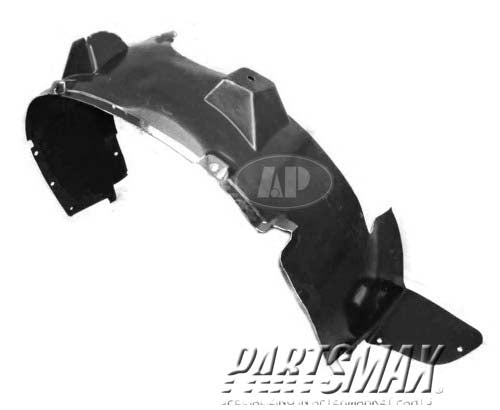 1251 | 2006-2009 PONTIAC TORRENT RT Front fender splash shield plastic liner | GM1251113|25950044