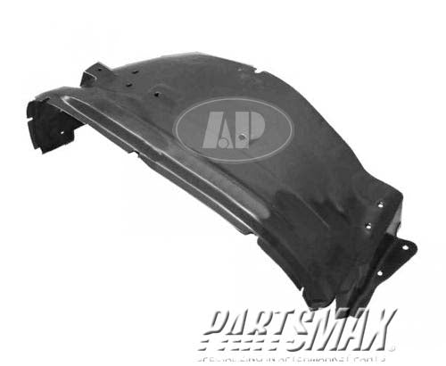 1251 | 2004-2007 GMC CANYON RT Front fender splash shield 2WD; 1st design; plastic liner | GM1251117|20940396