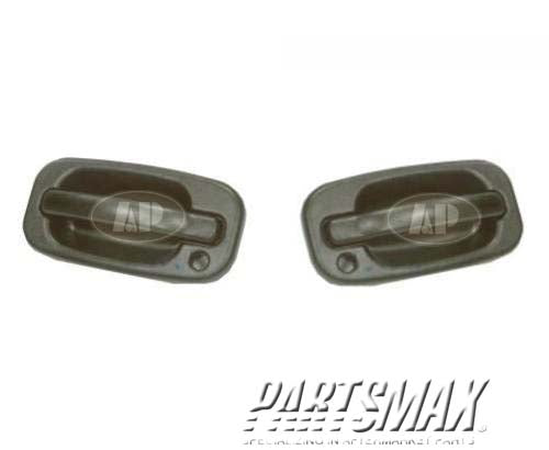 1311 | 2002-2006 CHEVROLET AVALANCHE 1500 RT Front door handle outer w/body cladding; smooth finish; black | GM1311131|19245507