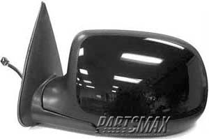 1320 | 1999-2002 CHEVROLET SILVERADO 1500 LT Mirror outside rear view standard style; power remote; heated; matte-black base w/gloss black cap | GM1320226|GM1320226