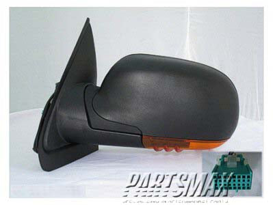 1320 | 2002-2003 GMC ENVOY LT Mirror outside rear view Power; w/Heat; w/Signal Lamp; Man Folding; Envoy | GM1320351|15789788