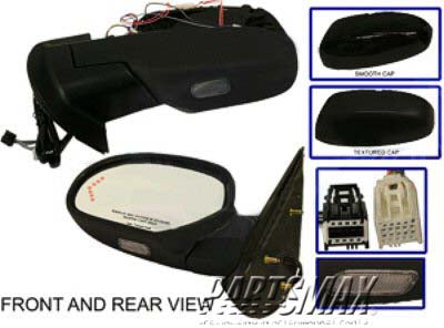 1320 | 2007-2013 CHEVROLET AVALANCHE LT Mirror outside rear view Power; Heated; w/Courtesy Lamp; w/Signal Lamp; w/Dimmer; Power folding; PTM | GM1320377|25831236