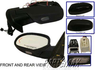 1320 | 2008-2009 CHEVROLET TAHOE LT Mirror outside rear view HYBRID; w/Courtesy Lamp; w/Signal Lamp; w/Dimmer; Power folding; PTM | GM1320377|25831236