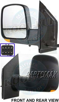 1320 | 2008-2021 GMC SAVANA 3500 LT Mirror outside rear view Power; Heated; Foldaway; w/Signal Lamp; Textured Black | GM1320397|15227416