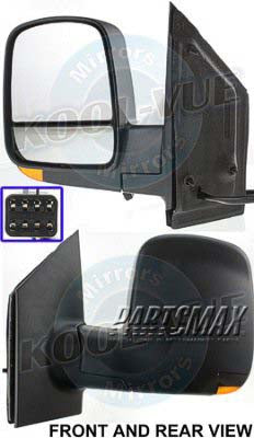 1320 | 2008-2021 CHEVROLET EXPRESS 2500 LT Mirror outside rear view Power; Heated; Foldaway; w/Signal Lamp; Textured Black | GM1320397|15227416