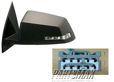 1320 | 2008-2010 SATURN OUTLOOK LT Mirror outside rear view w/Signal Lamp; Manual Fold; PTM | GM1320398|25884997