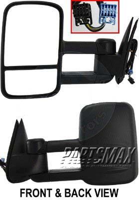 1320 | 2007-2007 GMC SIERRA 3500 CLASSIC LT Mirror outside rear view Power; Heated; Telescopic Type; Manual Folding; w/o Signal Lamp | GM1320410|15904034-PFM