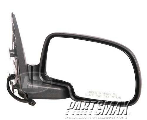 1321 | 2001-2005 CHEVROLET TAHOE RT Mirror outside rear view heated power remote; manual folding; grained black-paint to match | GM1321247|15179833
