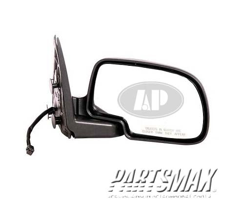 1321 | 2001-2002 GMC SIERRA 1500 RT Mirror outside rear view C3|DENALI; Power; Heated; Man Folding; w/Puddle Lamp; PTM/Smooth Cap; 6 Pin | GM1321252|88986366