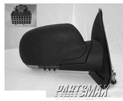 1321 | 2006-2008 CHEVROLET TRAILBLAZER RT Mirror outside rear view w/o signal lamp; w/SS model | GM1321331|19120879