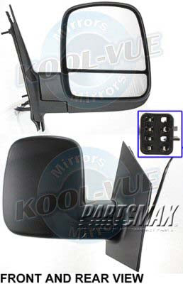 1321 | 2008-2021 GMC SAVANA 3500 RT Mirror outside rear view Power; Heated; Foldaway; Smooth Black | GM1321396|15227437