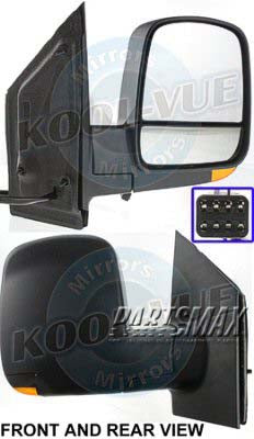 1321 | 2008-2014 CHEVROLET EXPRESS 1500 RT Mirror outside rear view Power; Heated; Foldaway; w/Signal Lamp; Textured Black | GM1321397|84994861