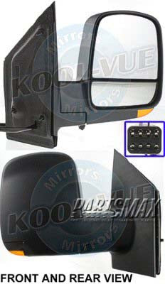 1321 | 2008-2021 GMC SAVANA 2500 RT Mirror outside rear view Power; Heated; Foldaway; w/Signal Lamp; Textured Black | GM1321397|84994861