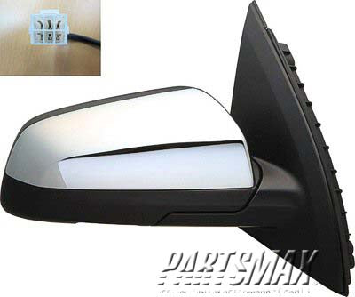 1710 | 2008-2009 PONTIAC G8 RT Mirror outside rear view Power; w/Cover; Chrome; see notes | GM1321413|92214581-PFM