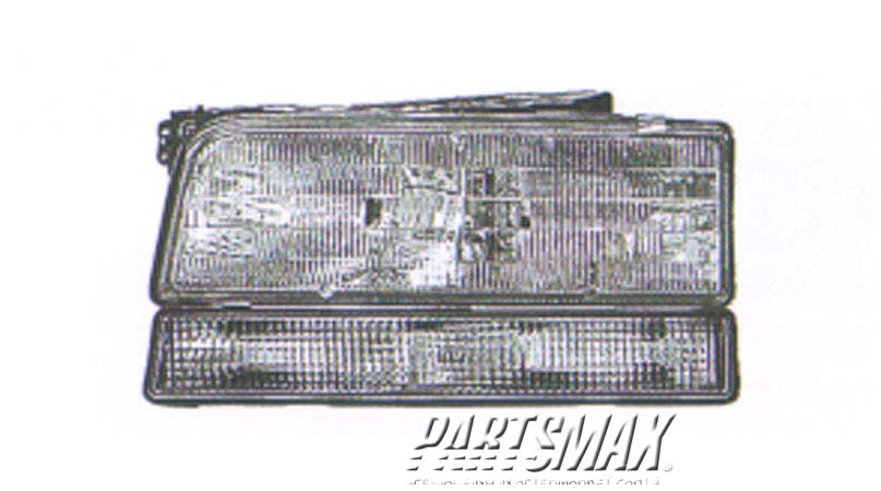 2502 | 1993-1993 BUICK LESABRE LT Headlamp assy composite w/o black edged lens; combination lamp; includes park lamp | GM2502129|16523429