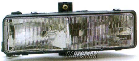 2502 | 1992-1993 OLDSMOBILE CUTLASS SUPREME LT Headlamp assy composite 4dr sedan; w/black closeout | GM2502153|16514625